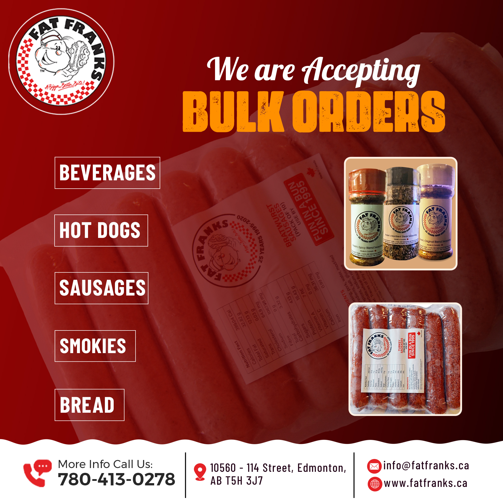 Looking For Bulk Supplies Of Hot Dogs, Sausages, Smokies In Edmonton?